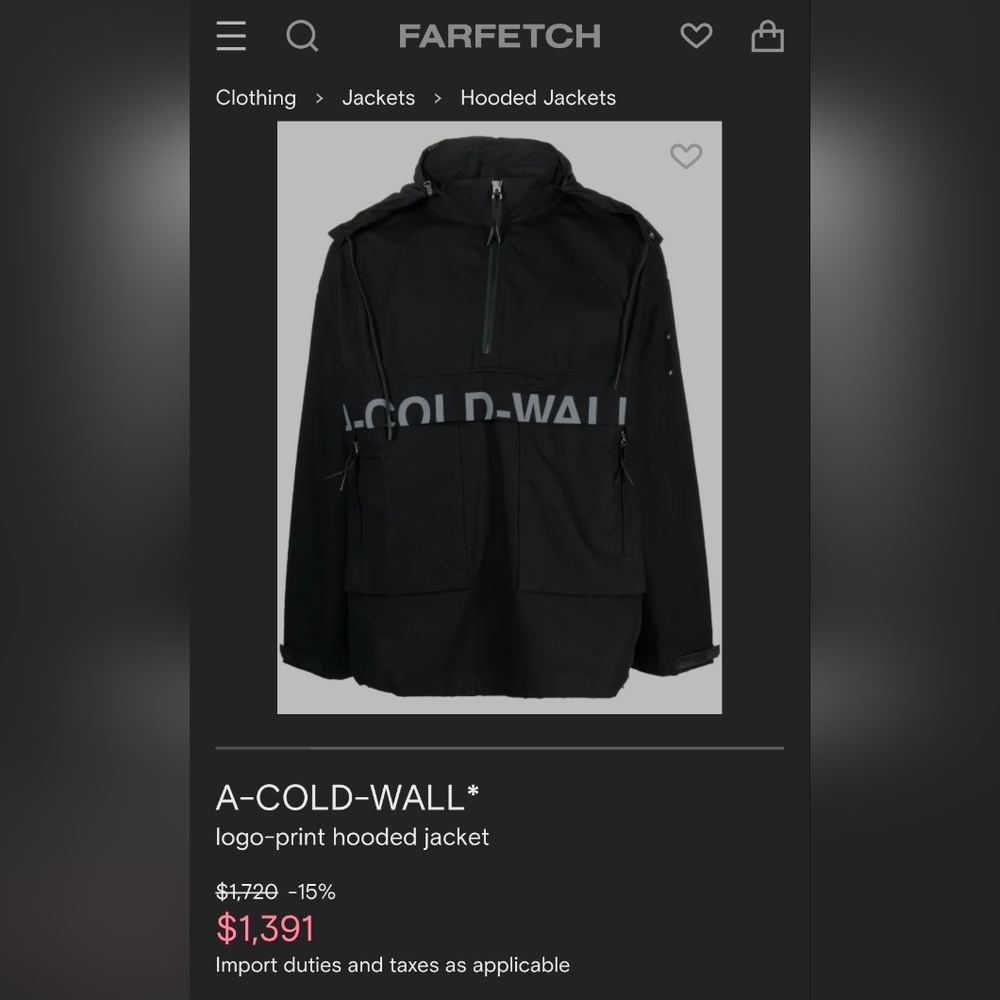A-COLD-WALL* logo printed Men's Jacket
